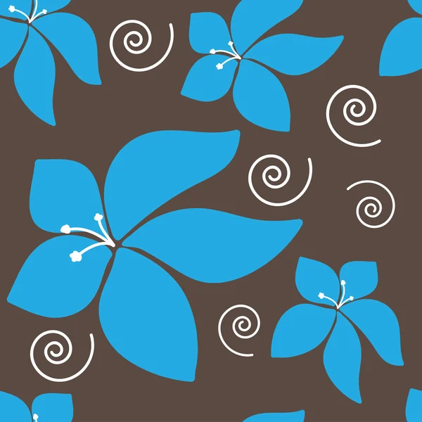 Senza cuciture blu Hawaii Pattern — Vettoriale Stock