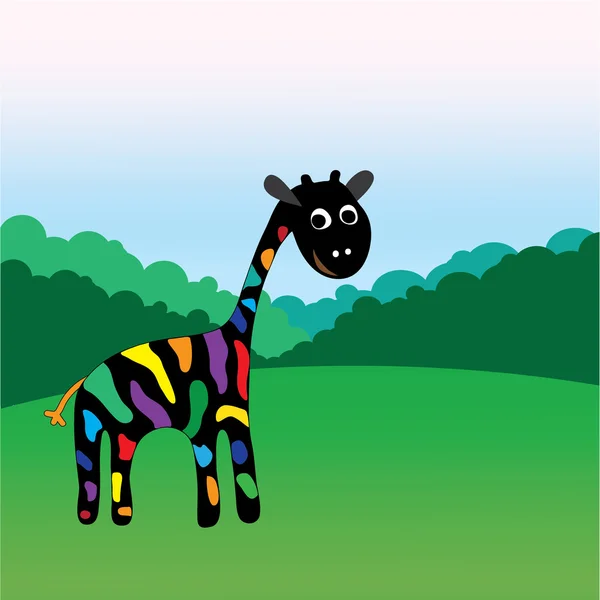 Giraffe starrt auf Feld, Vektor — Stockvektor