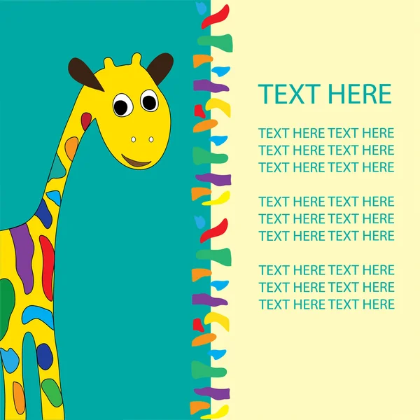 Giraffa in formato vettoriale, compleanno, vacanza — Vettoriale Stock
