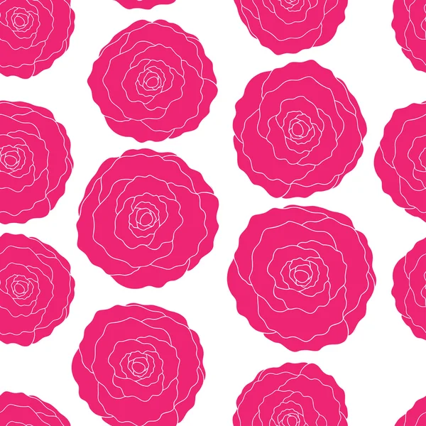 无缝粉红色背景与玫瑰 — 图库矢量图片