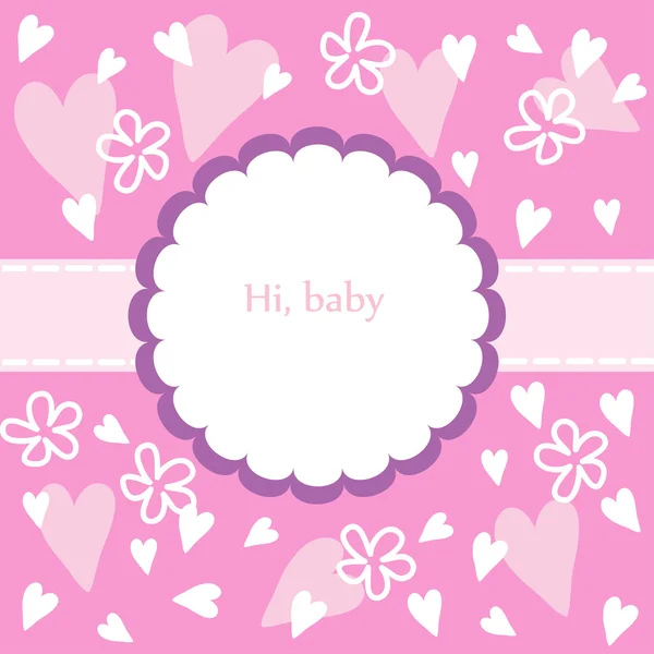 Kız bebek için vektör kartı — Stok Vektör