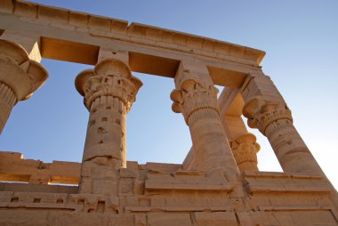 Columns in Temple of Isis in Philae, Egypt clipart