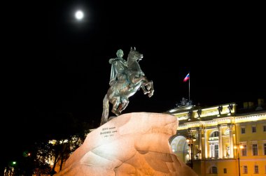 Bronz atlı -, büyük Petro Anıtı. Saint petersburg, Rusya Federasyonu.