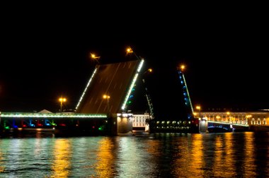 gece görüş palace Bridge (dvortsoviy en). St. petersburg, Rusya Federasyonu.