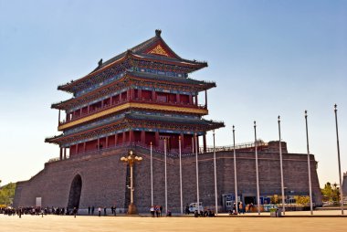 The Zhengyangmen Gatehouse. Beijing, China clipart