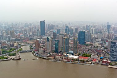 Şangay. panoramik oriental pearl Tower.