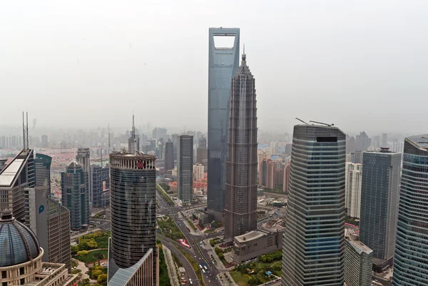 Šanghaj světové finanční centrum a jin mao tower. — Stock fotografie