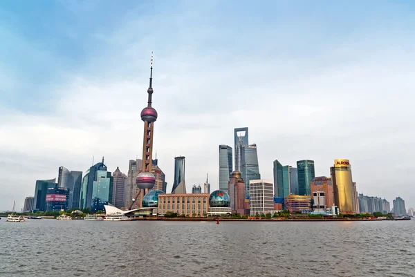 stock image Pudong and Oriental Pearl tower. Shanghai, China