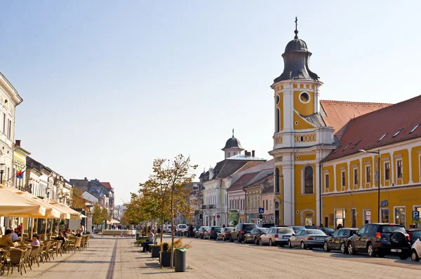 Een van de grote commerciële straat in cluj-napoca. Roemenië. — Stockfoto