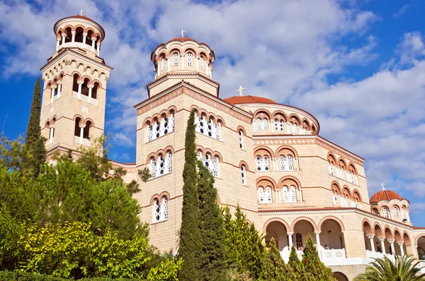 Katedra saint Nektariusz z Eginy. Aegina, Grecja — Zdjęcie stockowe