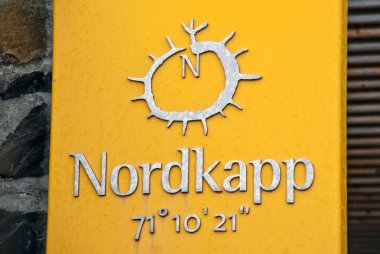 North Cape sign tablet. Norway. clipart