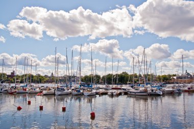 Marina harbour in Stockholm, Sweden clipart