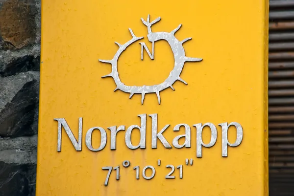 North Cape sign tablet. Norway. — Stock Photo, Image