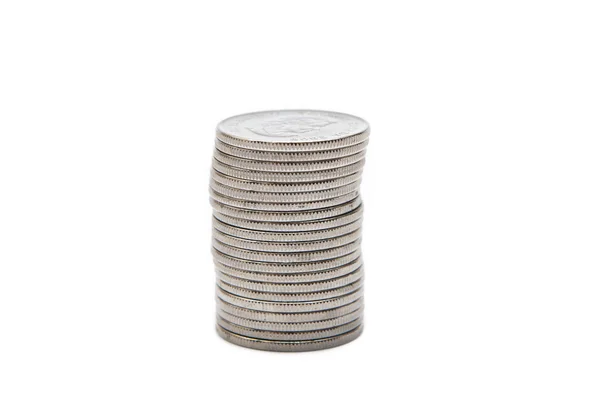 Coin stack isolated on white — Stock Photo, Image