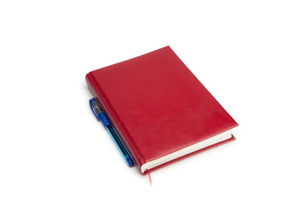 Die rote Bucht des Notizbuchs zur Verwendung — Stockfoto