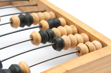 hesaplanmış toplamı ile eski ahşap abacus