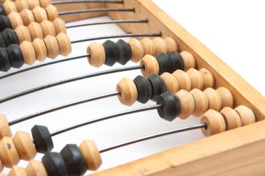 hesaplanmış toplamı ile eski ahşap abacus