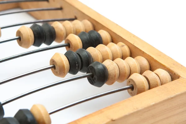 stock image Old wooden abacus with a calculated sum