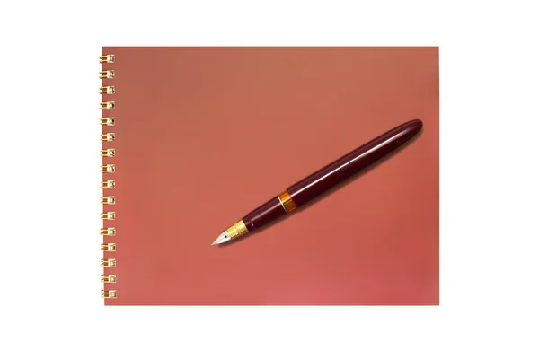 Cuaderno espiral y pluma —  Fotos de Stock