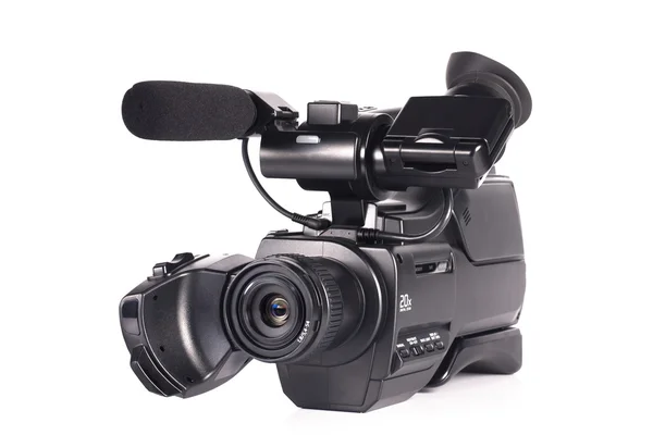 Professional video camera on a white background — Stock Photo, Image