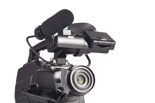 Profesionální videokamera na bílém pozadí — Stock fotografie