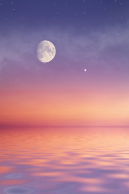 Moon at sea clipart