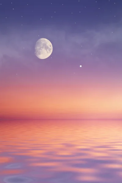Luna in mare — Foto Stock