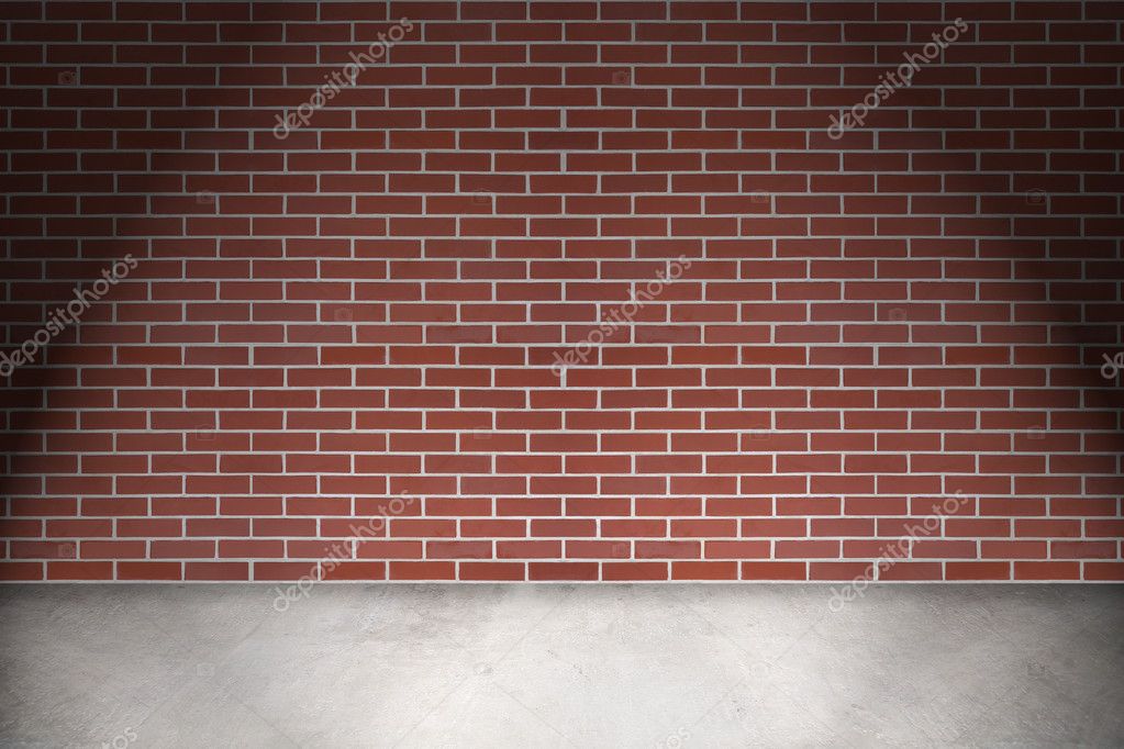 Brick Wall And Concrete Floor — Stock Photo © Ivandzyuba 9581875
