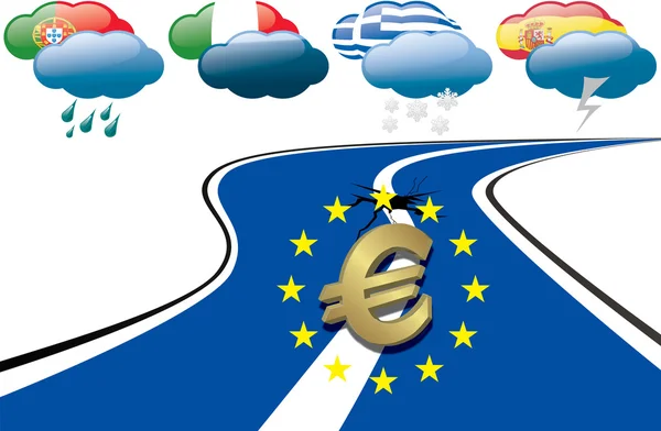 ユーロの債務危機 — ストックベクタ