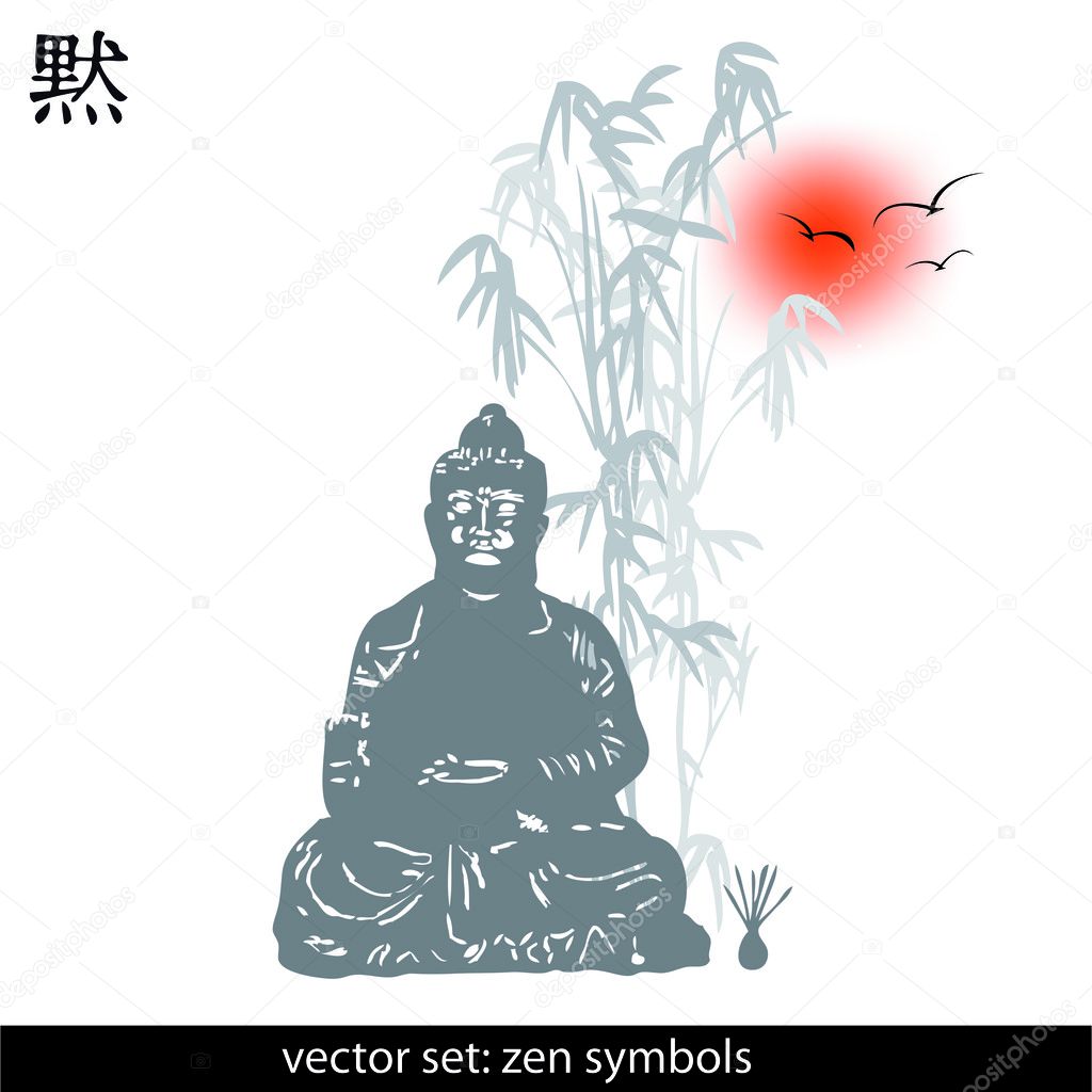 Zen, silhouette, symbols
