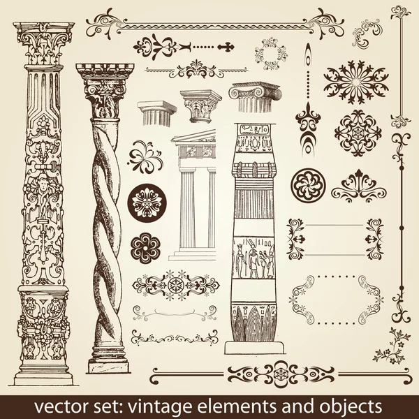 Винтажные элементы - антиквариат - вектор — стоковый вектор