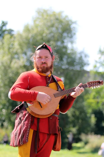 Středověká hudebník — Stock fotografie