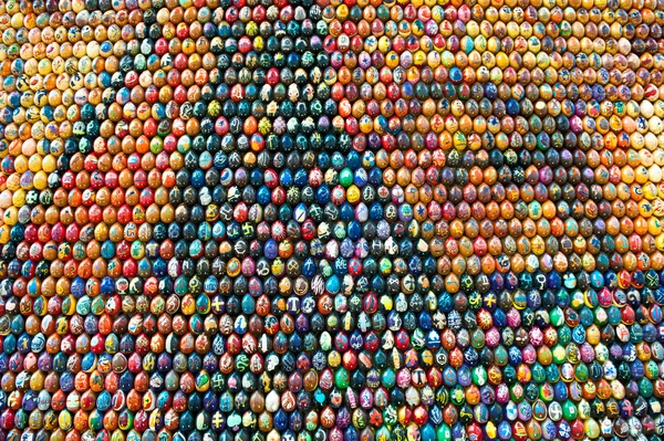 stock image Mosaic of colored eggs