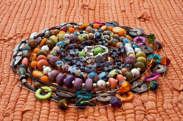 stock image Varicoloured beads in a spiral