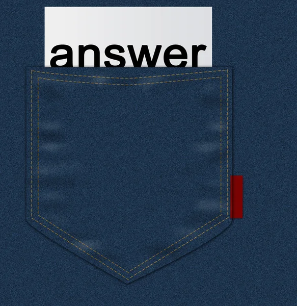 stock image Jeans pocket with answer