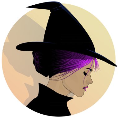 Attractive woman wearing a with hat clipart