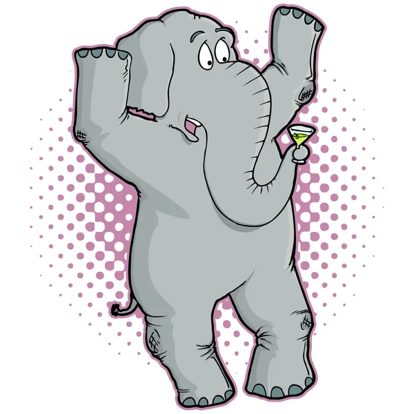 Elephant with Martini — Stock Photo, Image