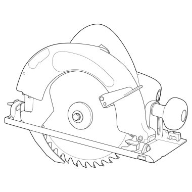 Circular saw illustration clipart