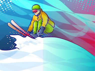 Skiing jump clipart