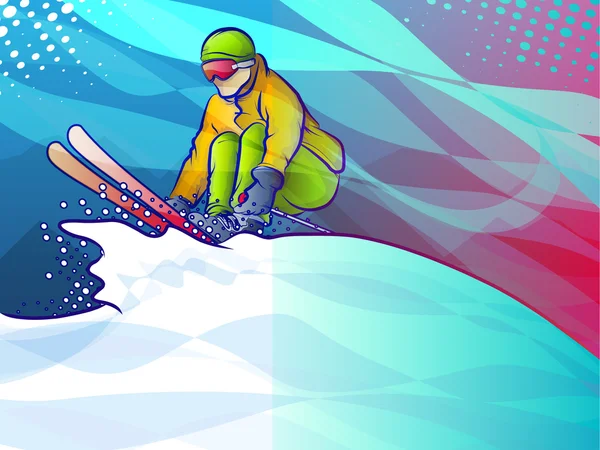 スキー ジャンプ — ストックベクタ