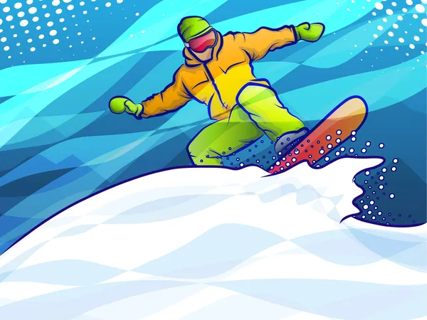 Snowboarding jump — Stock Vector