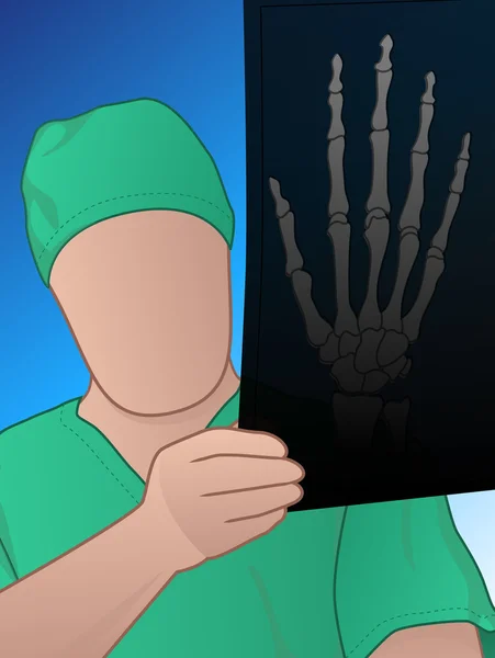 Médico con rayos X — Vector de stock