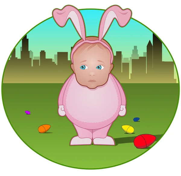 Dziecko w stroju króliczka — Wektor stockowy