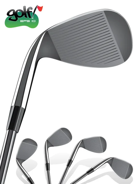 Golf Club / Primer plano, ilustración de hierro realista — Vector de stock