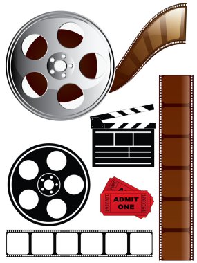 Film, movie, theater icons clipart