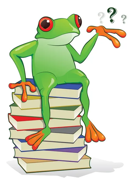 本书的青蛙 — 图库矢量图片