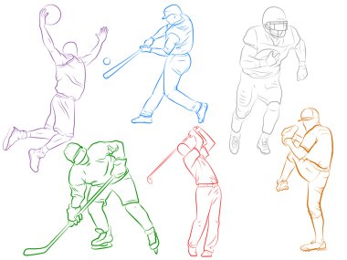 Modern sports icon collection clipart