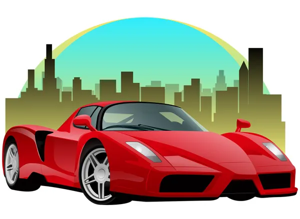 Egzotyczne czerwony samochód sportowy — Wektor stockowy