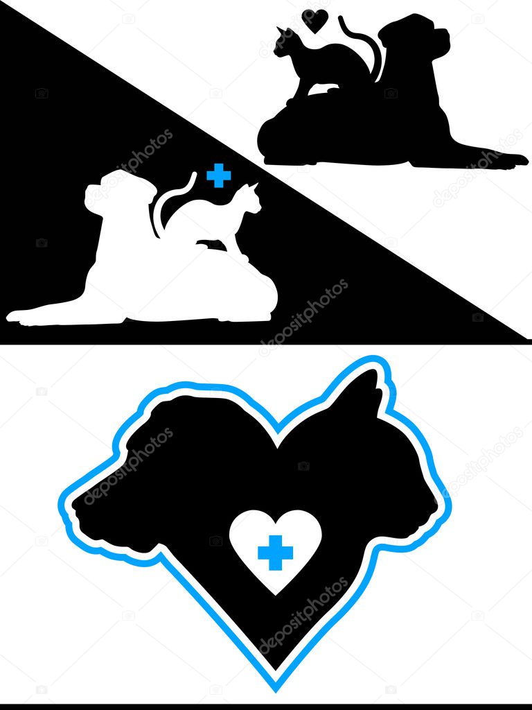 Dog and Cat Silhouette Design Elements