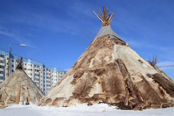 Mieszkania ludów północnej Syberii — Zdjęcie stockowe